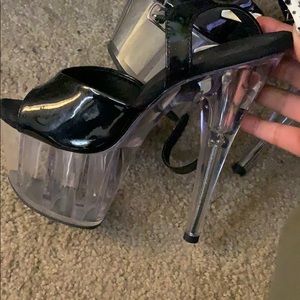 Black and Clear Platform heels